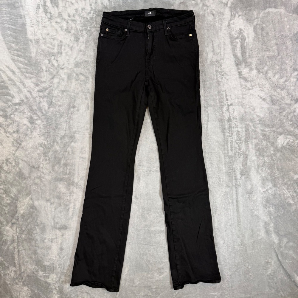 7 For All Mankind Kimmie Bootcut Jeans Womens Size 30 Black Mid Rise Stretch